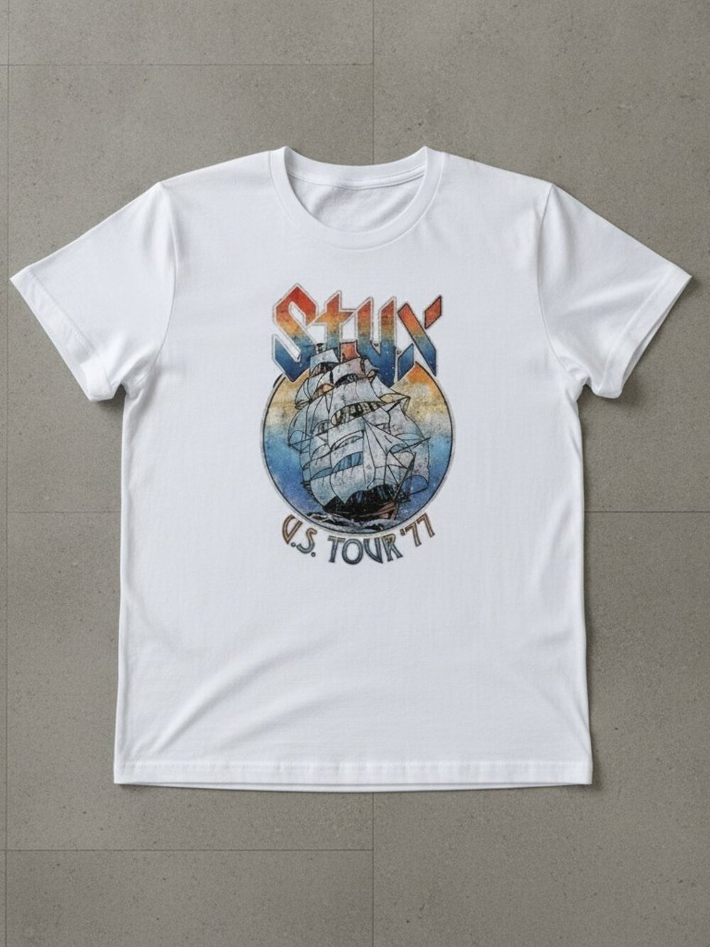 Styx U.S. Tour ’77 Vintage Band Graphic T-Shirt Classic Rock Concert Tee